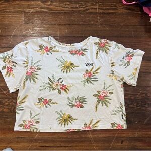 Vans Women’s Tropical Floral T-Shirt - White, Pink, and Green
